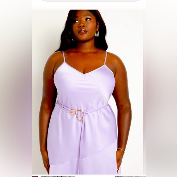 Eloqui NWT purple slip dress size 20 and belt (also NWT) - Picture 1 of 9